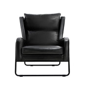 Artiss Armchair Accent Chair PU Leather Wingback Black UPHO-F-ARM-03-PU-BK