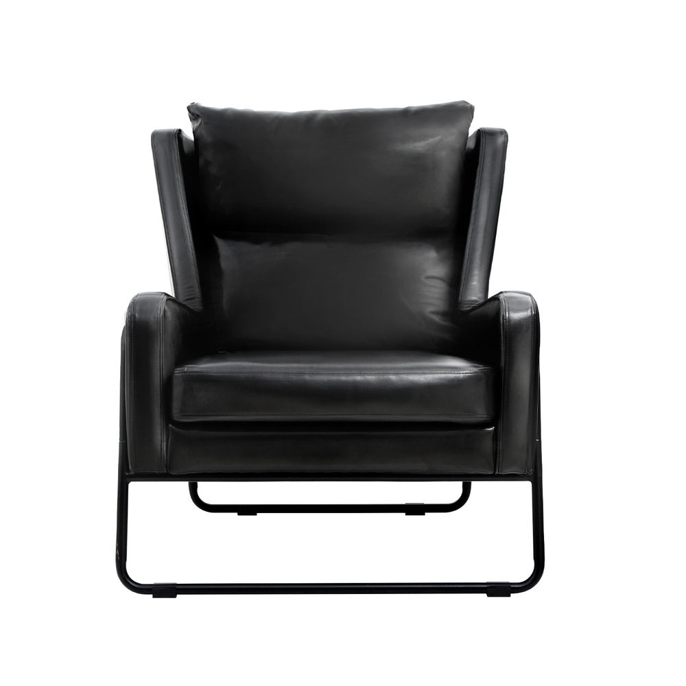 Artiss Armchair Accent Chair PU Leather Wingback Black UPHO-F-ARM-03-PU-BK