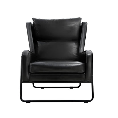 Artiss Armchair Accent Chair PU Leather Wingback Black UPHO-F-ARM-03-PU-BK