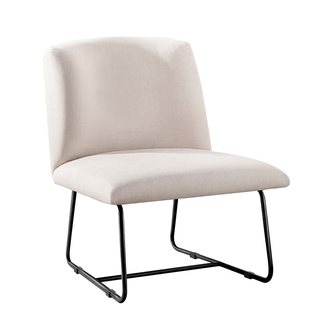 Artiss Accent Chair Armchair Cross Leg Beige UPHO-F-ARM-04-LIN-BG