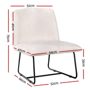 Artiss Accent Chair Armchair Cross Leg Beige UPHO-F-ARM-04-LIN-BG