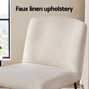 Artiss Accent Chair Armchair Cross Leg Beige UPHO-F-ARM-04-LIN-BG