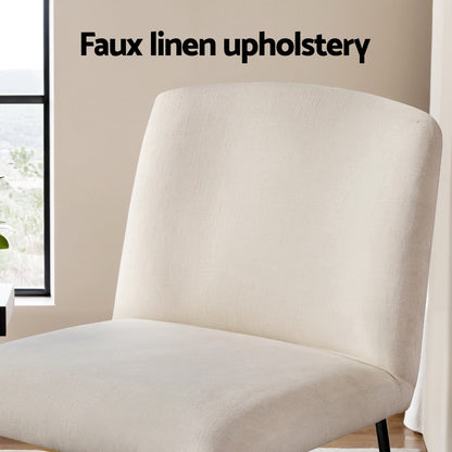 Artiss Accent Chair Armchair Cross Leg Beige UPHO-F-ARM-04-LIN-BG