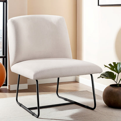 Artiss Accent Chair Armchair Cross Leg Beige UPHO-F-ARM-04-LIN-BG