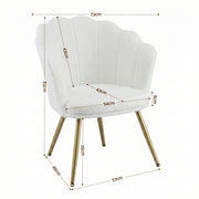 Artiss Armchair Teddy Fleece White Callista UPHO-H-5002-TED-WH