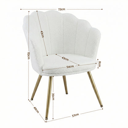 Artiss Armchair Teddy Fleece White Callista UPHO-H-5002-TED-WH