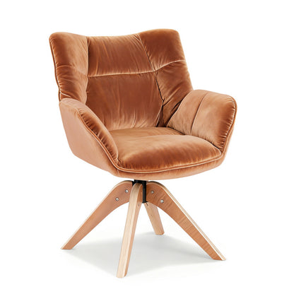 Artiss Swivel Chair Armchair Nursing Velvet Brown UPHO-H-ARM02-SWL-BR
