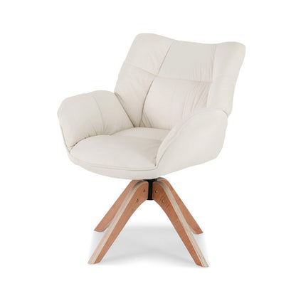 Artiss Swivel Chair Armchair Nursing Velvet White UPHO-H-ARM02-SWL-WH