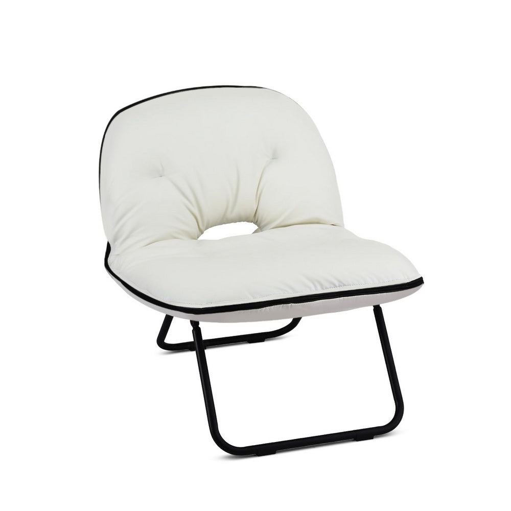 Artiss Foldable Chair 2-In-1 Armchair Lounge Chair Portable White UPHO-H-ARM04-FLD-WH