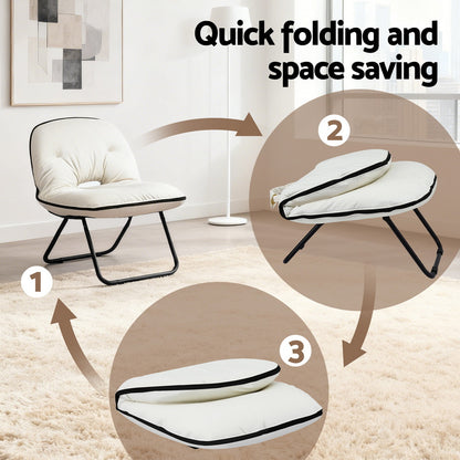 Artiss Foldable Chair 2-In-1 Armchair Lounge Chair Portable White UPHO-H-ARM04-FLD-WH
