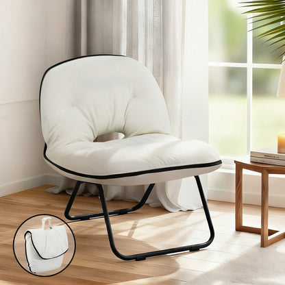 Artiss Foldable Chair 2-In-1 Armchair Lounge Chair Portable White UPHO-H-ARM04-FLD-WH
