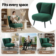 Artiss Armchair Accent Chair Lounge Tub Sofa Couch Corduroy Velvet Green UPHO-J-ARM-COR-GN