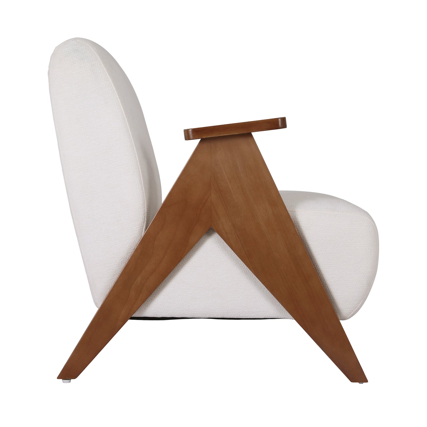 Artiss Armchair Accent Chair Sturdy Upholstered Solid Wood Chenille Fabric White UPHO-K-ARM-FB-BG