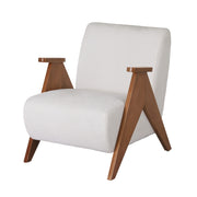 Artiss Armchair Accent Chair Sturdy Upholstered Solid Wood Chenille Fabric White UPHO-K-ARM-FB-BG