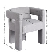 Artiss Armchair Accent Chair Lounge Sofa Couch Boucle Fabric Grey UPHO-K-ARM-TED-LG