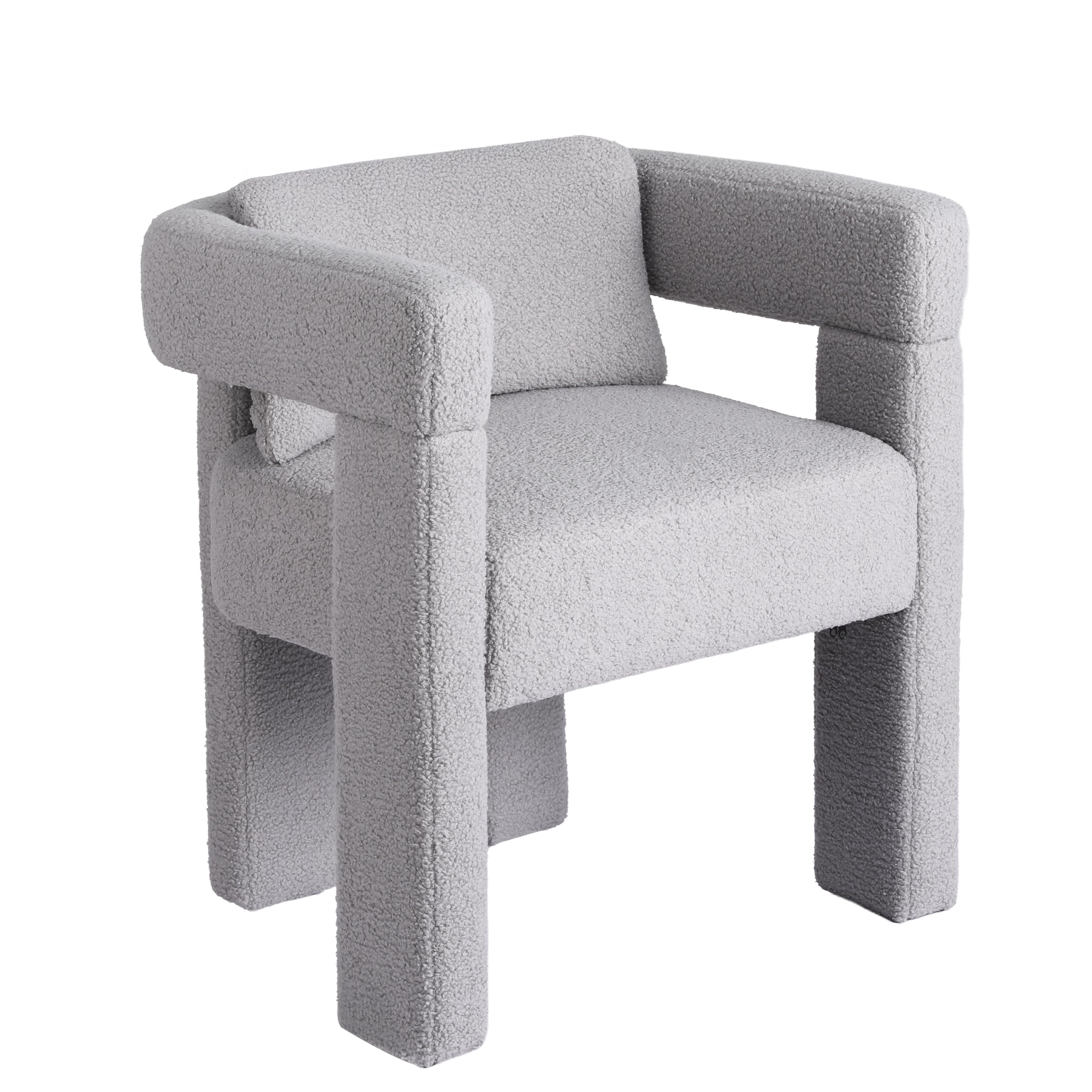 Artiss Armchair Accent Chair Lounge Sofa Couch Boucle Fabric Grey UPHO-K-ARM-TED-LG