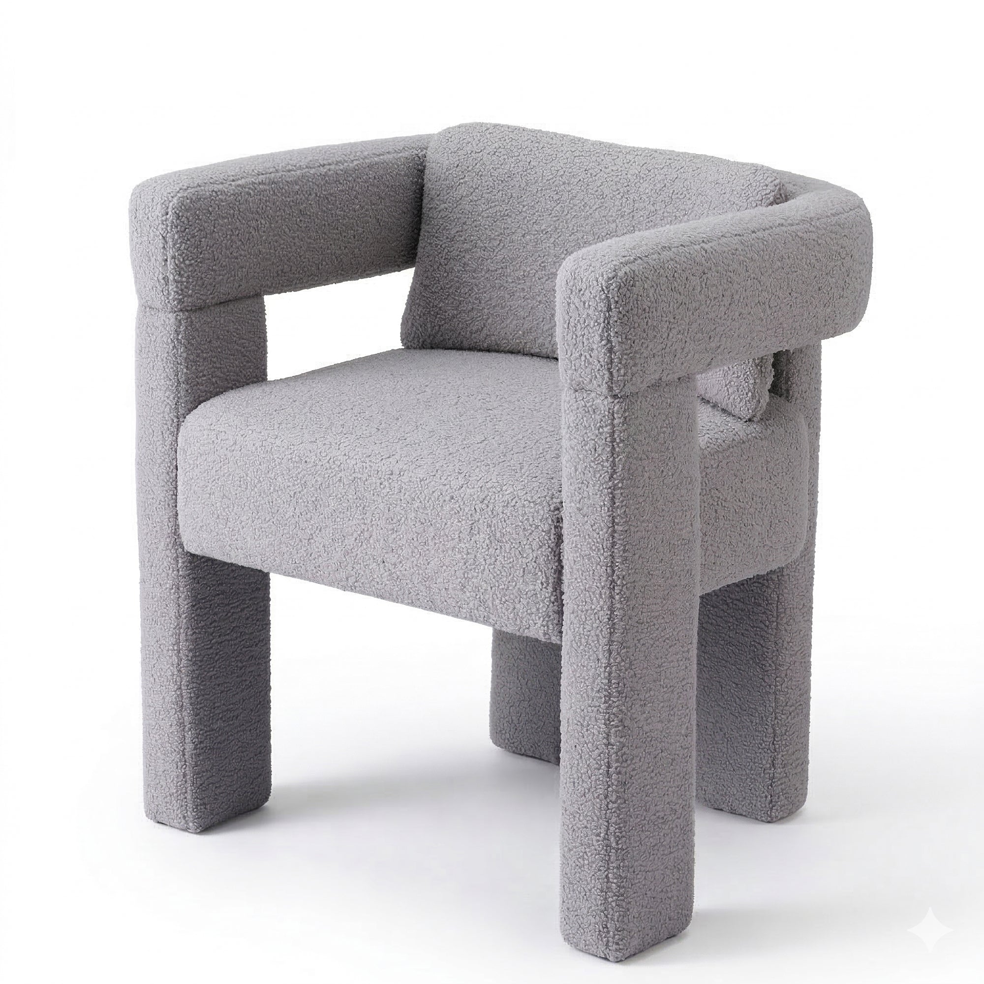 Artiss Armchair Accent Chair Lounge Sofa Couch Boucle Fabric Grey UPHO-K-ARM-TED-LG
