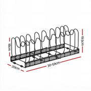 Artiss Expandable Pots and Pans Organizer Rack Cookware Holder Kitchen Cabinet Rack USS-A-PAN-BK