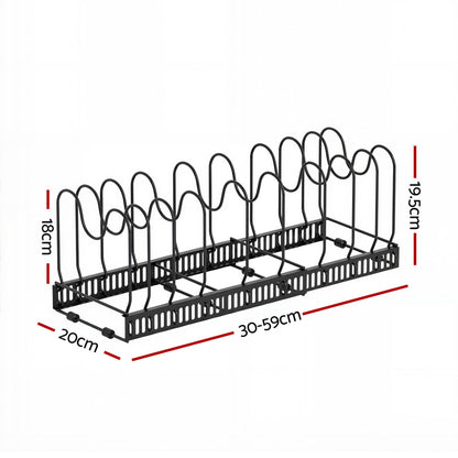 Artiss Expandable Pots and Pans Organizer Rack Cookware Holder Kitchen Cabinet Rack USS-A-PAN-BK