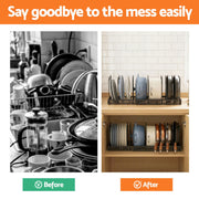 Artiss Expandable Pots and Pans Organizer Rack Cookware Holder Kitchen Cabinet Rack USS-A-PAN-BK