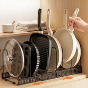 Artiss Expandable Pots and Pans Organizer Rack Cookware Holder Kitchen Cabinet Rack USS-A-PAN-BK