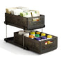 Artiss Under Sink Organizer 2 Tier Pull Out Drawer with Removable Baskets & Divider USS-A-PP-BK