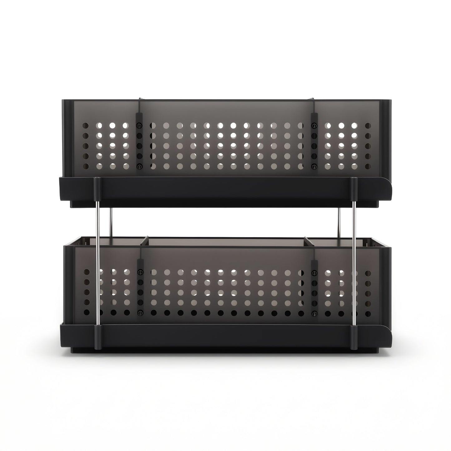 Artiss Under Sink Organizer 2 Tier Pull Out Drawer with Removable Baskets & Divider USS-A-PP-BK