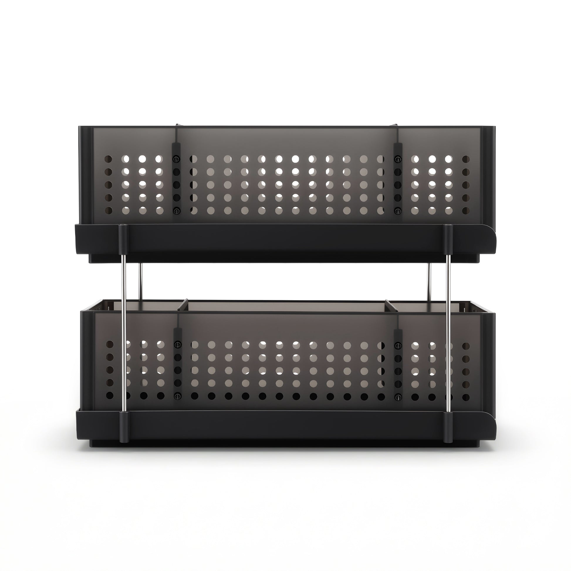 Artiss Under Sink Organizer 2 Tier Pull Out Drawer with Removable Baskets & Divider USS-A-PP-BK