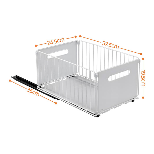 Artiss 4 Pack Pull out Drawers for Cabinets Foldable Slide Out Drawers USS-A-PULL-IR