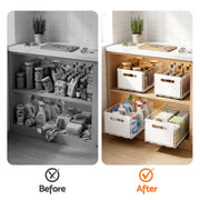 Artiss 4 Pack Pull out Drawers for Cabinets Foldable Slide Out Drawers USS-A-PULL-IR