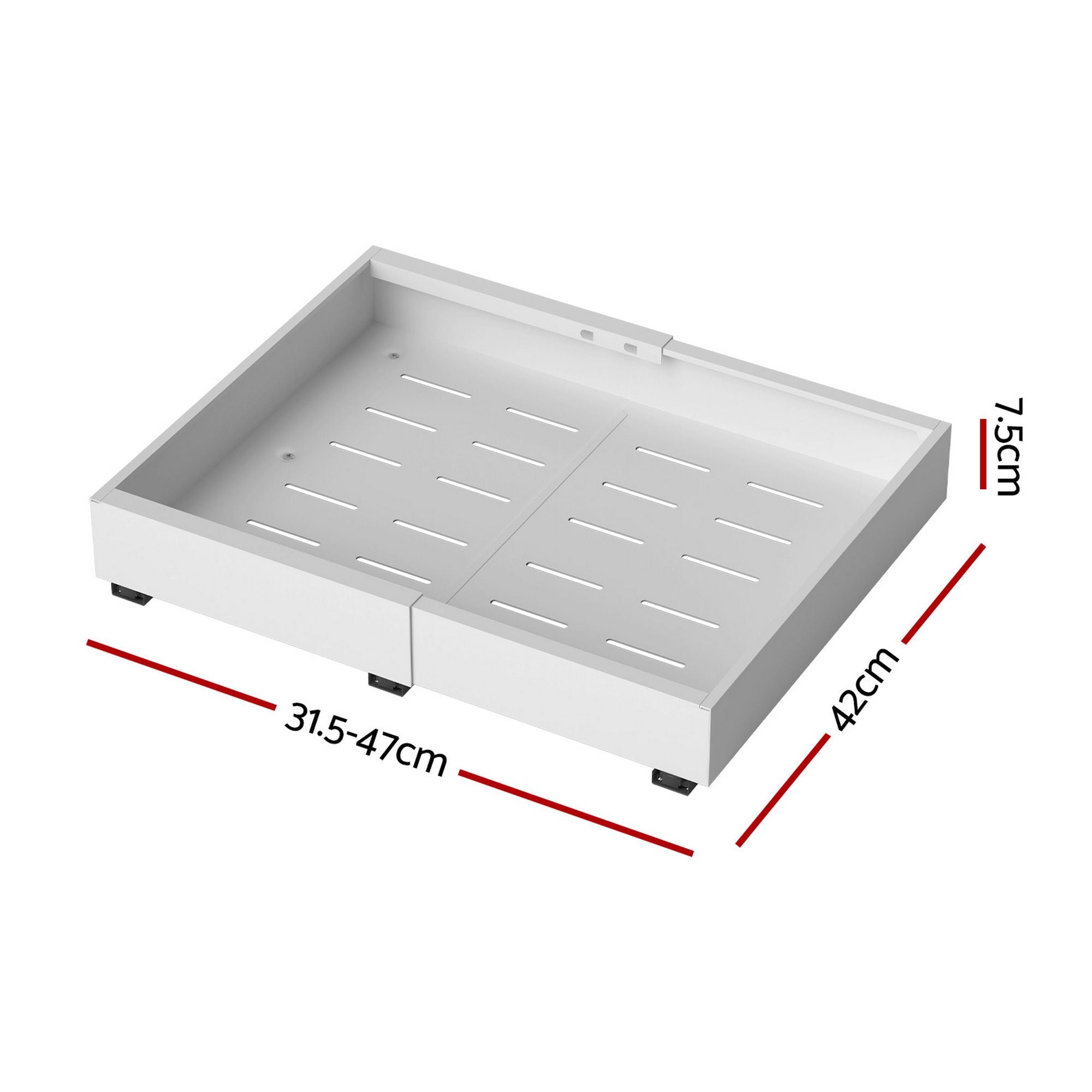Artiss 2 Pack Pull Out Drawers for Cabinets Expandable Cabinet Organizer White USS-A-PULL-PL-WH