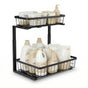 Artiss Under Sink Organizer Storage with 2 Slide Out Drawers 5 Adjustable Height Bathroom Kitchen Cabinet USS-A-STEEL-BK