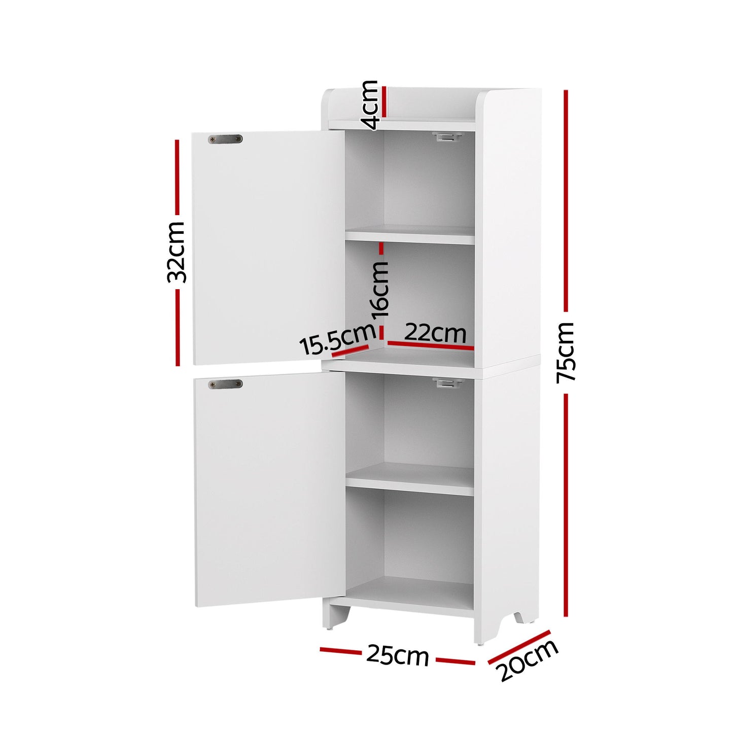 Artiss Bathroom Storage Cabinet 2-Tier Slim Toilet Organizer Adjustable White FURNI-N-BATH-AZ02-WH
