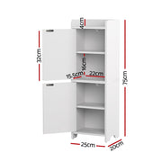 Artiss Bathroom Storage Cabinet 2-Tier Slim Toilet Organizer Adjustable White FURNI-N-BATH-AZ02-WH