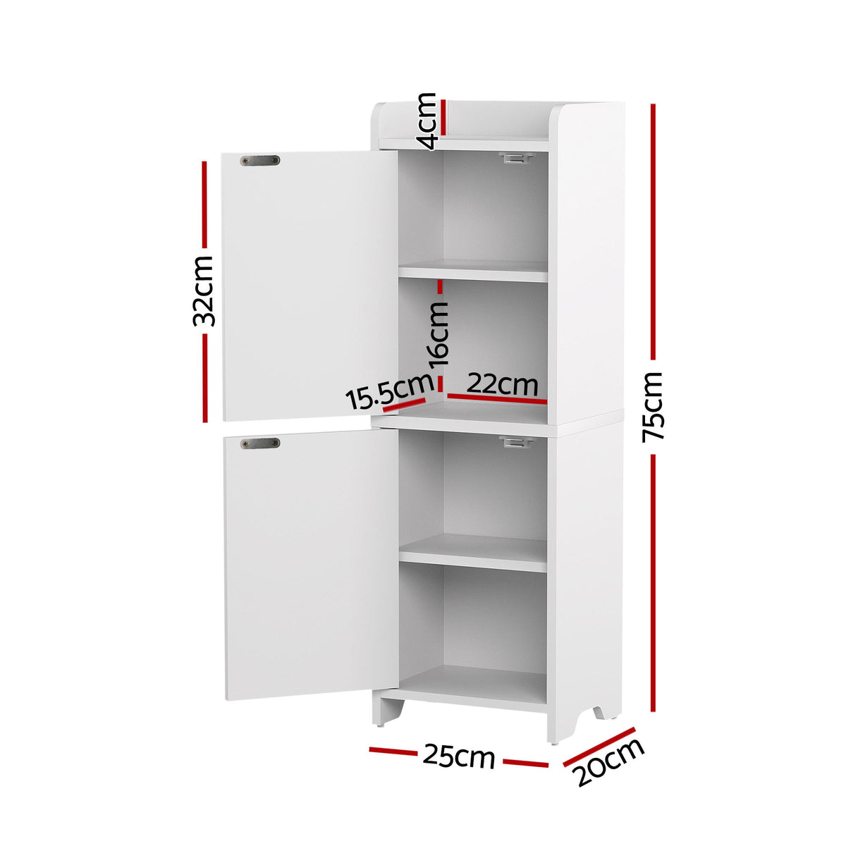 Artiss Bathroom Storage Cabinet 2-Tier Slim Toilet Organizer Adjustable White FURNI-N-BATH-AZ02-WH