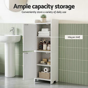 Artiss Bathroom Storage Cabinet 2-Tier Slim Toilet Organizer Adjustable White FURNI-N-BATH-AZ02-WH
