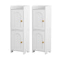 Artiss 2x Bathroom Storage Cabinet 2-Tier Slim Toilet Organizer Adjustable White FURNI-N-BATH-AZ02-WHX2