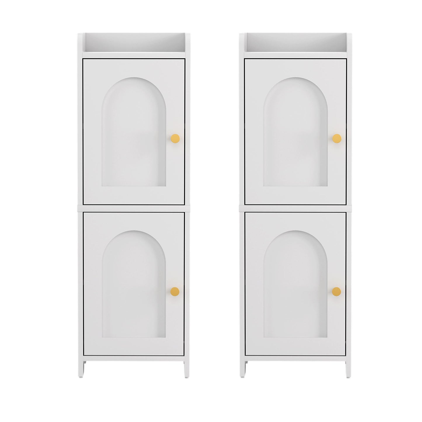 Artiss 2x Bathroom Storage Cabinet 2-Tier Slim Toilet Organizer Adjustable White FURNI-N-BATH-AZ02-WHX2