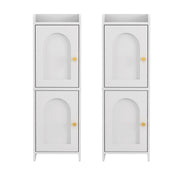 Artiss 2x Bathroom Storage Cabinet 2-Tier Slim Toilet Organizer Adjustable White FURNI-N-BATH-AZ02-WHX2