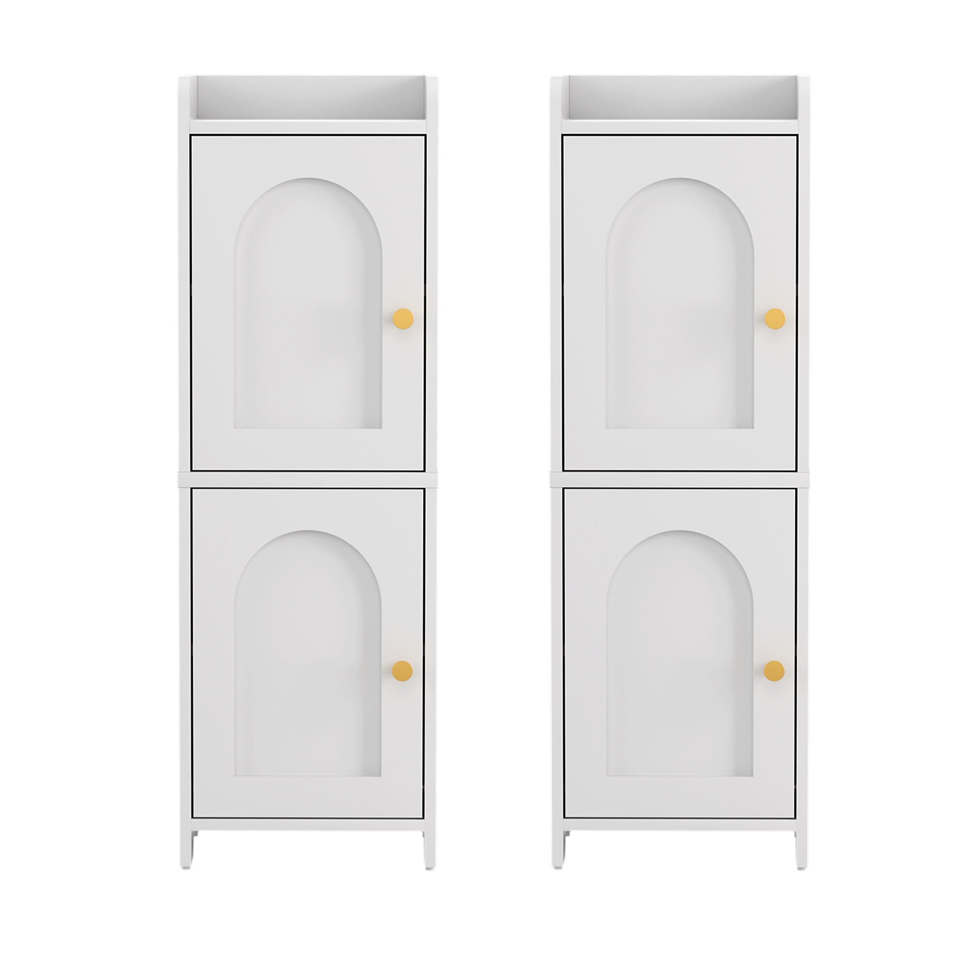 Artiss 2x Bathroom Storage Cabinet 2-Tier Slim Toilet Organizer Adjustable White FURNI-N-BATH-AZ02-WHX2
