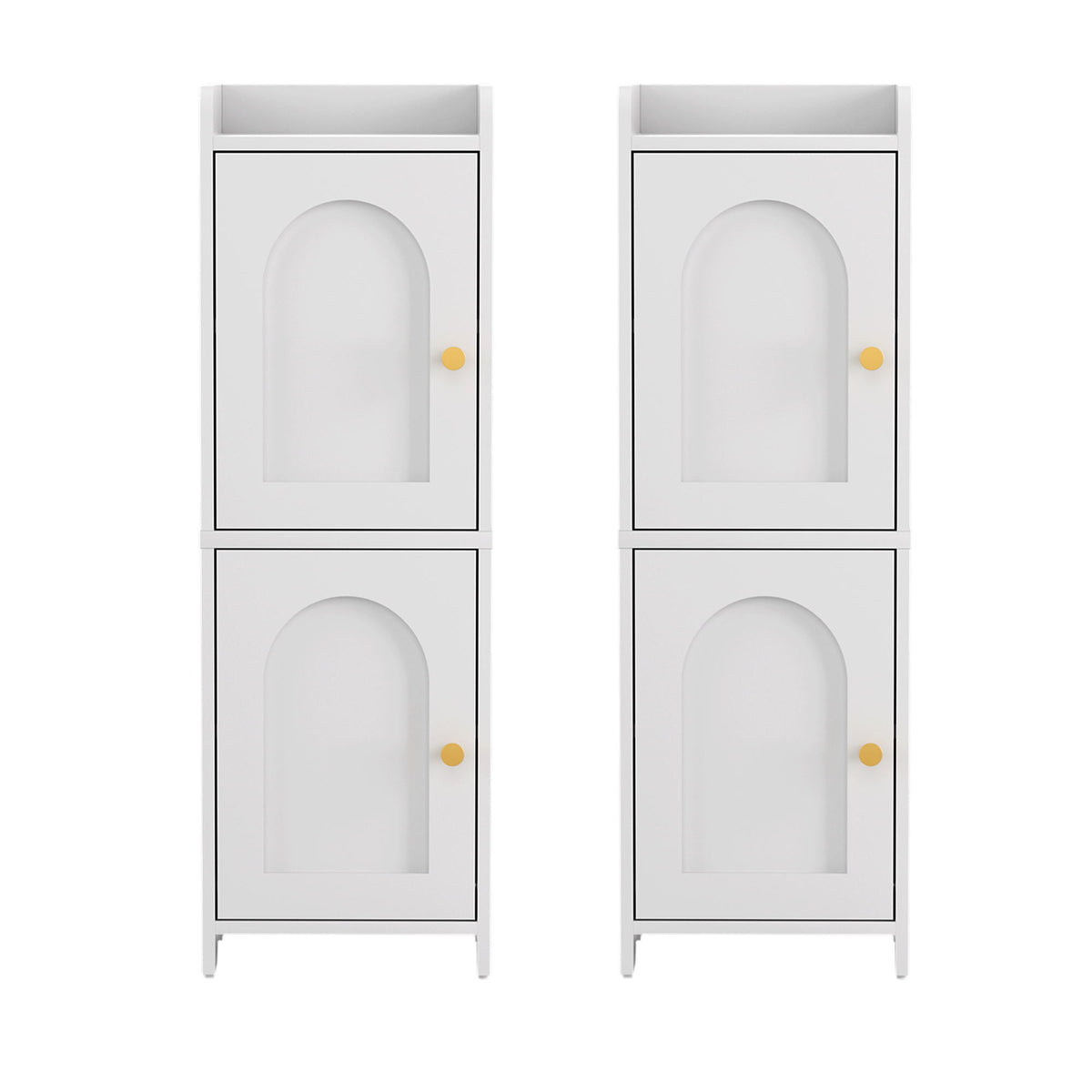 Artiss 2x Bathroom Storage Cabinet 2-Tier Slim Toilet Organizer Adjustable White FURNI-N-BATH-AZ02-WHX2