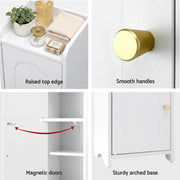 Artiss 2x Bathroom Storage Cabinet 2-Tier Slim Toilet Organizer Adjustable White FURNI-N-BATH-AZ02-WHX2