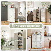Artiss 2x Bathroom Storage Cabinet 2-Tier Slim Toilet Organizer Adjustable White FURNI-N-BATH-AZ02-WHX2