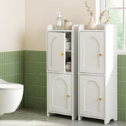 Artiss 2x Bathroom Storage Cabinet 2-Tier Slim Toilet Organizer Adjustable White FURNI-N-BATH-AZ02-WHX2