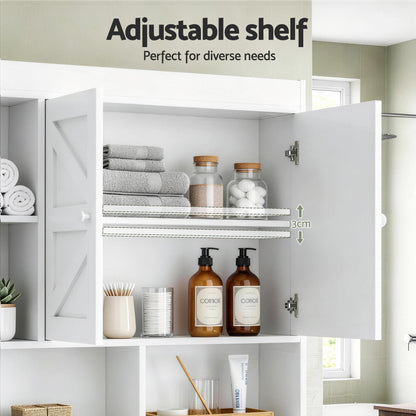 Artiss Bathroom Storage Cabinet Over The Toilet Organiser Laundry Shelf Holder FURNI-N-SAVE-172-WH