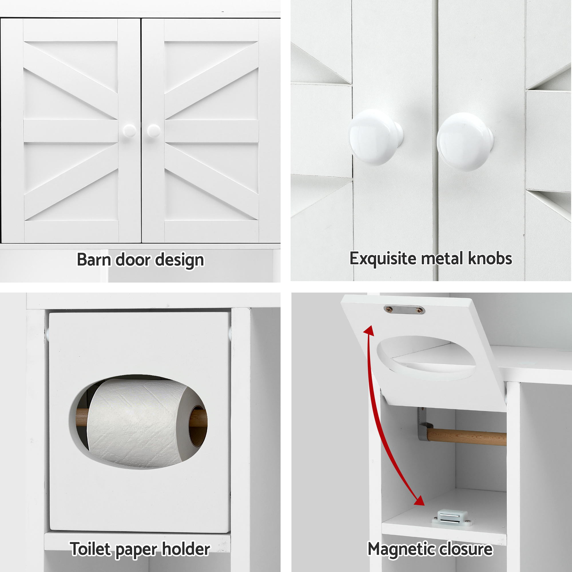 Artiss Bathroom Storage Cabinet Over The Toilet Organiser Laundry Shelf Holder FURNI-N-SAVE-172-WH