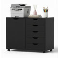 Artiss Mobile Filing Cabinet 5 Drawer with Door Modern Storage Cabinet Printer Stand FURNI-Q-FC-5D-BK