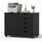 Artiss Mobile Filing Cabinet 5 Drawer with Door Modern Storage Cabinet Printer Stand FURNI-Q-FC-5D-BK
