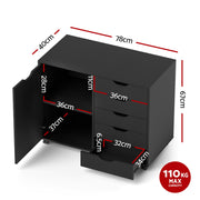 Artiss Mobile Filing Cabinet 5 Drawer with Door Modern Storage Cabinet Printer Stand FURNI-Q-FC-5D-BK