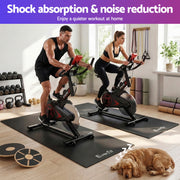 Everfit Exercise Equipment Mat Treadmill Floor Rug Home Gym Fitness Yoga 1.8M MAT-A-180-BK